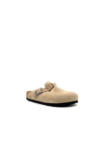 BIRKENSTOCK BOSTON  BRAIDED Suede LeatherTAUPE